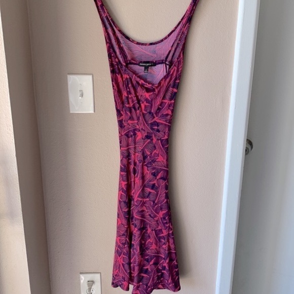 BANANA REPUBLIC Pink Palm Print Cross Back Sleeveless Dress - Picture 7 of 8